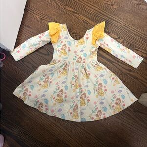Disney Yellow and Cream Princess Print Dress